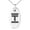 Silver, variant on Stainless Steel Letter T Initial Empire Monogram Engraved Small Oval Charm Pendant Necklace