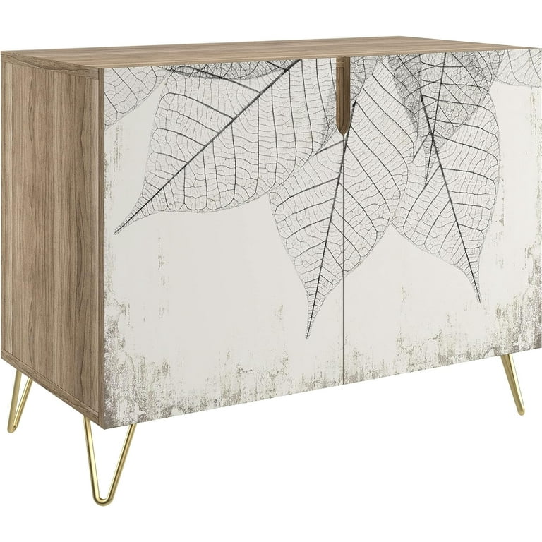 PixonSign Sideboard and Buffet Cabinet, 2 Doors Wood Storage  