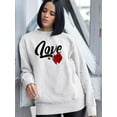 thumbnail image 2 of Love With Rose Sweatshirt Women -Image by Shutterstock, Female Medium, 2 of 4