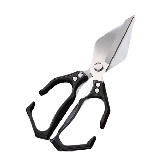Toystoory Tijeras de cocina de acero inoxidable de alta resistencia, tijeras afiladas, para aves de corral, tijeras de cocina con mango de acero Cocina y Comedor negro