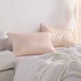 thumbnail image 2 of Lorviah 2 Pack Satin Pillowcases, Ultra Soft & Breathable 20"x26" Standard Size for Hair & Skin, Hypoallergenic Hidden Zipper Closure, Pink, 2 of 6