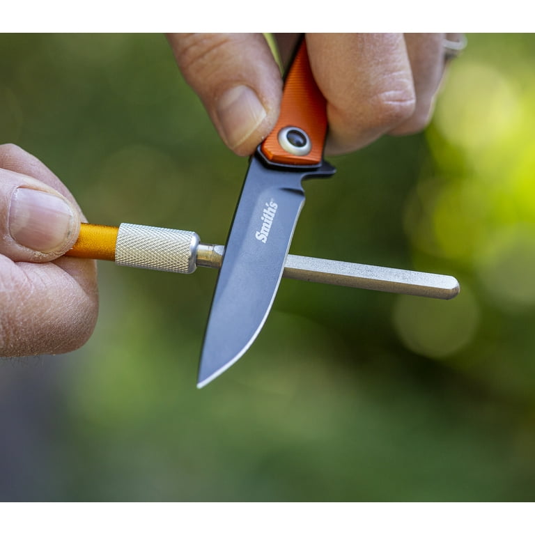 Smith's DRET Diamond Retractable Sharpening Rod - Outdoor Hunting Knife &  Hook Sharpener - Fishing, Hunting, Filet, Serrated Pocket Knives -  Handheld, Compact, Lightweight, Multiuse – Gold 