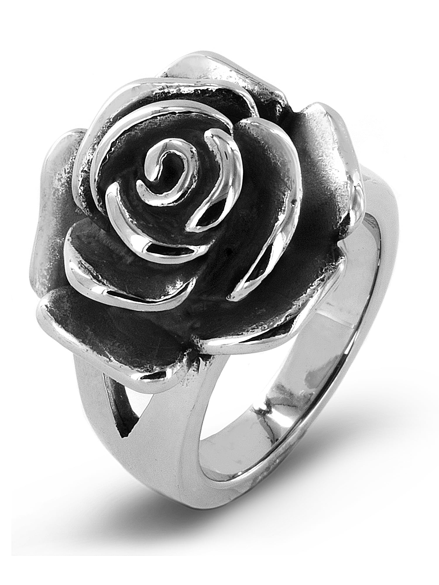 Large Rose Flower Ring Rose Ring Solid Sterling Silver Statement Ring Cocktail Ring