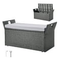 thumbnail image 1 of VEVOR Banc de Rangement Extérieur en Rotin PE 40 Gal Coffre de Terrasse Imperméable Siège et Rangement Extérieurs, 1 of 9