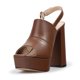 thumbnail image 3 of Tacones para Dama Tipo Sandalias Zapatillas Elegantes Davenia de Piel Café, 3 of 5