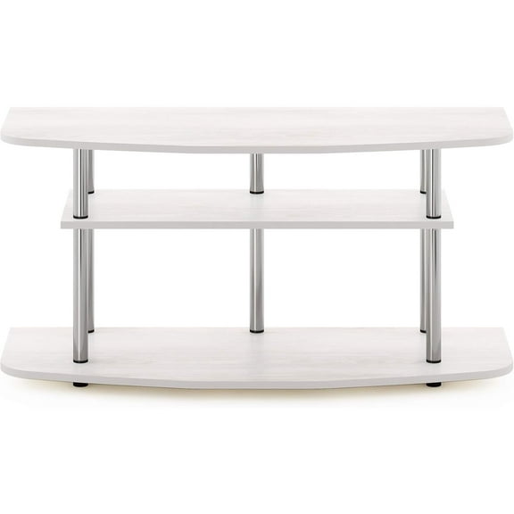 Frans Turn-N-Tube TV Stand for TV Size up to 43 Inch, 3-Tier, White Oak