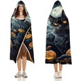 thumbnail image 3 of Halloween Wearable Blanket, Cozy Cloak Hooded Blanket Cat Pumpkin Throw Blanket for Adult Kids-C2-L, 3 of 6