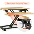 thumbnail image 7 of FLEXISPOT Height Adjustable Standing Desk Converter, 28" Bamboo Desktop Riser with U-Shaped Design & Spacious Keyboard Tray for Home Office Sit-Stand Workstation, 7 of 7