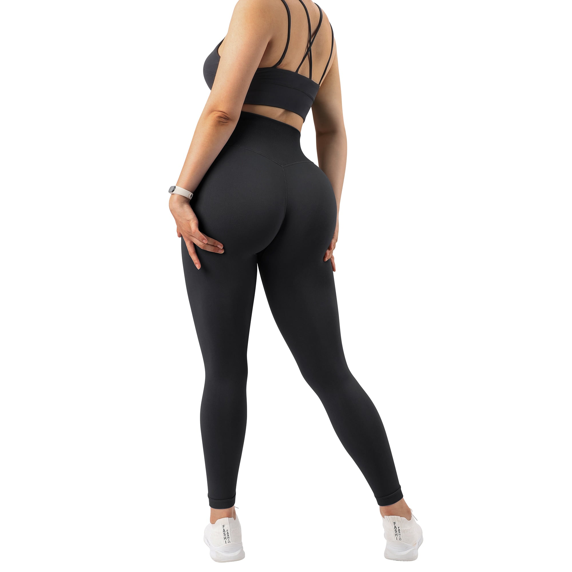 Buy RXRXCOCO Women's Ribbed Butt Lifting Leggings Workout Leggings for  Women High Waisted Booty Gym Yoga Pants, 1277# Black, M at
