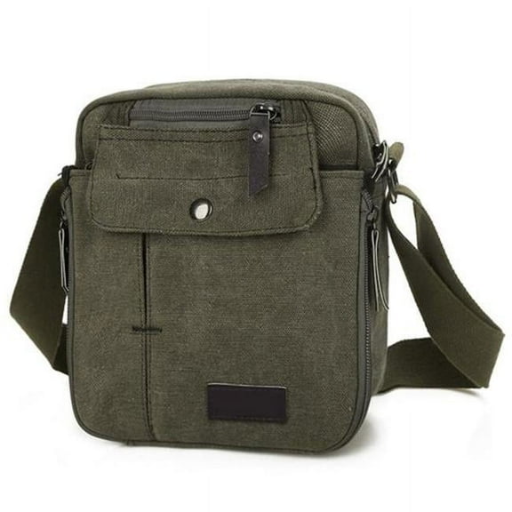 Unisex Crossbody Bags Canvas Phone Tablet PC Shoulder Bag Credit Card Key Messenger Purse, Green