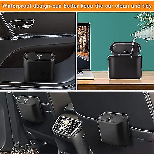 Car Trash Mini, negro, con 40 piezas de cinta adhesiva para basura
