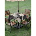 thumbnail image 5 of Square Outdoor Tablecloth with Umbrella Hole Black Beige Rhombus Outside Table Cloth Waterproof Patio Table Cover Vintage Geometric Art Zipper Tablecloths for Picnic Party Camping 60x60 Inch, 5 of 8