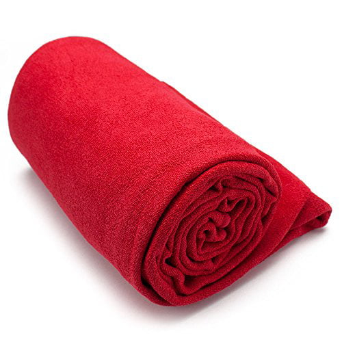 25x72 Non-Slip Hot Yoga Towel Microfiber Mat Cover Yoga Pilates Fitness ROSY RED 