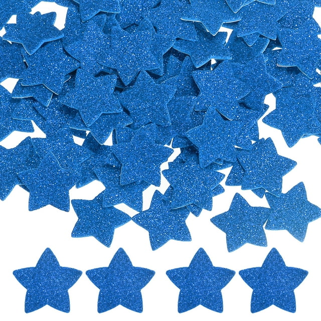 Etiquetas de espuma en forma de estrella de 1"x1", 240 piezas de adhesivo EVA con purpurina, suministros de manualidades para álbum de recortes y DIY para decoración del hogar, azul
