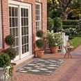 thumbnail image 4 of SAFAVIEH Courtyard Trena Fishes Indoor/Outdoor Area Rug, Dark Grey/Beige, 4' x 5'7", 4 of 13