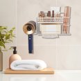 thumbnail image 6 of Bathroom Wall-Mounted Organizer, Hair Dryer Storage Rack, Multi-Functional Bathroom Storage Stand for Towels and Toiletries, Space-Saving Design, 6 of 6