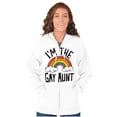 thumbnail image 3 of Cute Rainbow Proud LGBTQ Gay Auntie Womens Plus Size Graphic Zipper Hoodie Brisco Brands 5X, 3 of 5