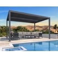thumbnail image 2 of PURPLE LEAF 10 X 14 Louvered Pergola 94AS Outdoor Aluminum Adjustable Roof Deck Backyard Garden Hardtop Gazebo Grey, 2 of 8