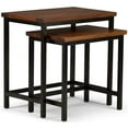 thumbnail image 1 of Trent Home 25" W Mango Wood Nesting 2 Pc Side Table in Dark Cognac Brown, 1 of 5
