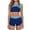 Sky Blue, variant on Staron Women's Two Piece Swimsuit Color Block Bikini Set High Waist Halter Crop Top and Bottoms Surfing Sports Beach Vacation Swimwear, Red XXL