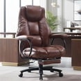 thumbnail image 4 of Big and Tall Office Chair  X-Embroidery PU Leather Home Chair  Adjustable  Back Computer Gaming Chair  Swivel Executive Office Chair with Footrest and Lumbar Support  Grey, 4 of 5