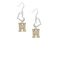 thumbnail image 2 of Delight Jewelry Goldtone Crystal Initial - M - Open Heart French Earrings, 2 of 4