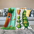 thumbnail image 2 of Nawypu Blanket Peas and Carrot Plush Throw Fuzzy Super Soft Reversible Flannel Blankets, 2 of 6