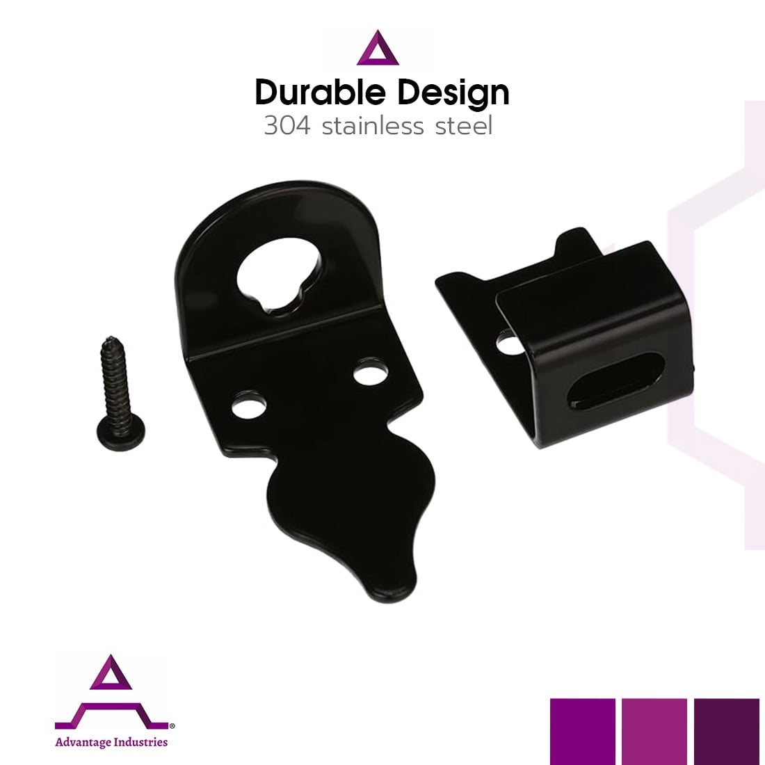 Advantage Industries 42" Heavy Duty Cane Bolt | Gate Ground Latch Drop Rod | Pad-Lockable | Zinc Plated Steel | Industrial Grade Drop Rod for Wood Fence | Hardware & Fasteners Included - Black