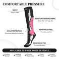 thumbnail image 3 of Lsque Ribbon Breast Cancer Awareness Pattern Sport Compression Socks for Men & Women 15-20 mmHg Knee High Nurse Pregnant Running Medical and Travel Athletic, 3 of 6
