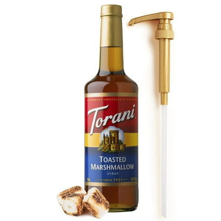 Torani Coffee Syrup, Toasted Marshmallow Flavored Syrup for Drinks, Pump Included, 25.4 Fl Oz