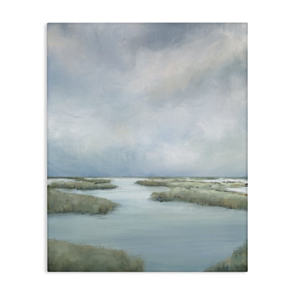 Hazy Marsh Land View Canvas Wall Art, design by Leah Noel Art