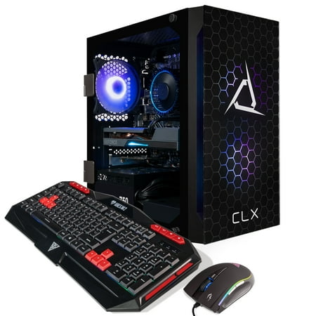 CLX - SET Gaming Desktop - Intel Core i5 10400F - 16GB Memory - GeForce RTX 3060 - 500GB NVMe M.2 SSD + 2TB HDD - White