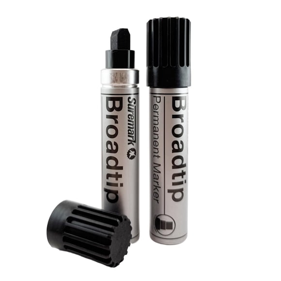 Marcador permanente SureMark Alpha de punta ancha negro, 2 unidades