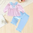 thumbnail image 2 of Yindaity Baby Girl Clothes Toddler Baby Girl Clothes 3 6 9 12 18 24 Months Fall Outfits Solid Long Sleeve Sweatshirt Tops + Pants Set, 2 of 7