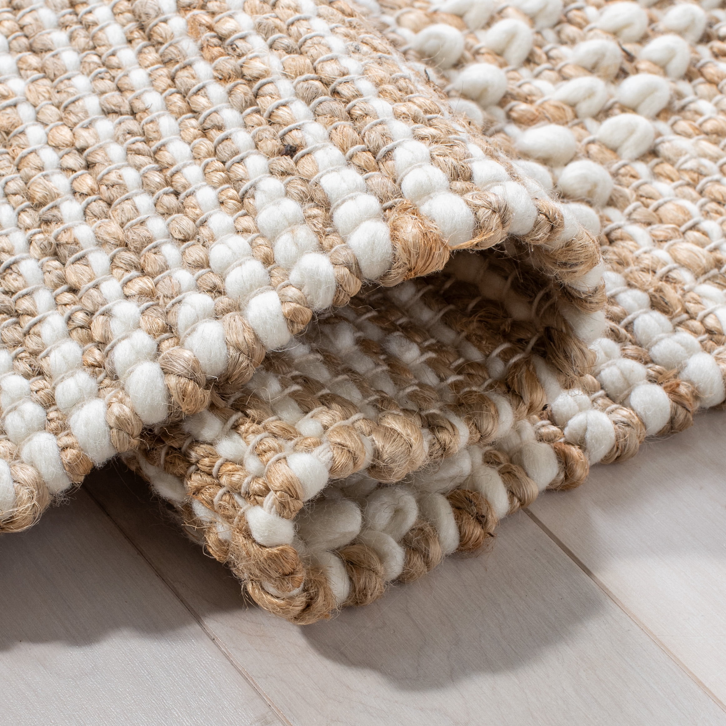 SAFAVIEH Natura Alden Diamond Area Rug, Natural/Ivory, 6' x 6' Square