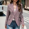thumbnail image 5 of IROINNID Women's Blazer Jacket Long Sleeve Plaid Notch Lapel Outwear, Casual Autumn Winter Lapel Jacket Small Suit, 5 of 5