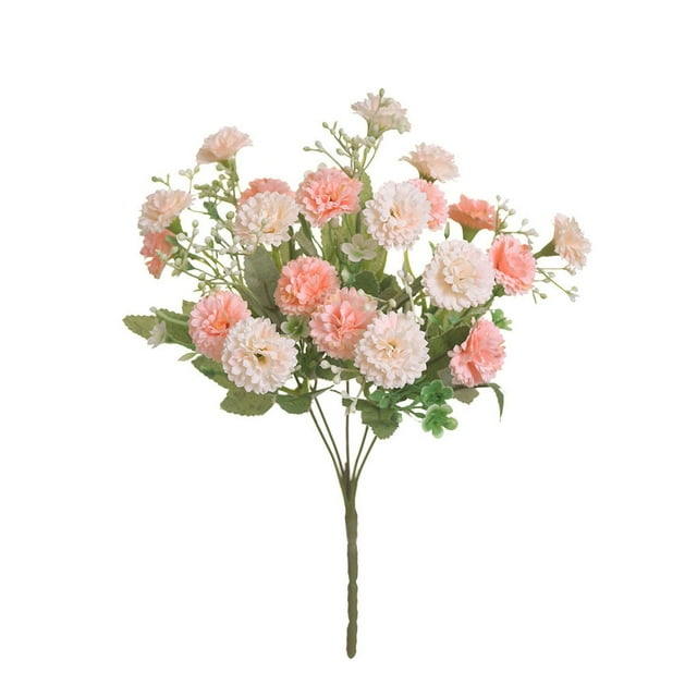 Advancent Flores de clavel artificiales de seda blanca, decoración de boda para el hogar, otoño, ramo grande de alta calidad, flores falsas de Type6 NO6