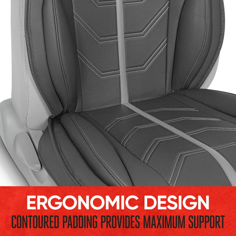 Motor Trend ComfortDrive Deluxe Faux Leather Front Seat Cover for Car Truck  Van & SUV, 1 Piece Gray – Premium Ergonomic Padded Seat Cover Cushion for Front  Seats with Extended Coverage 