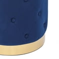 thumbnail image 5 of Homebeez Round Velvet Ottoman Footrest Stool Blue 17.7''D x 16.9''H, 5 of 8