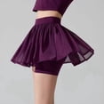 thumbnail image 4 of Yoga Drapey Double Ruffles Athletic Shorts for Women , High Waisted Flowy Tennis Workout Running Tiered Skorts, 4 of 7