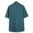 thumbnail image 5 of GrmtClth Mens Waffle Knit Stand Collar Button Down Shirt Casual Short Sleeve Ribbed Textured Knit Top Lightweight Breathable Solid Color Summer Daily Wear Fashion Tops Dark Green L, 5 of 9