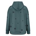 thumbnail image 6 of Women's Star Print Drawstring Hooded Sweatshirt with Pocket, Lightweight Oversized Long Sleeve Pullover Top, Casual Streetwear Fall Winter Comfort Wear, Aesthetic Soft Fleece Loungewear Light Green S, 6 of 8