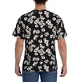 thumbnail image 3 of Bixox Men's Daisies Flowers Printed Short Sleeve Skinny Athletic T-Shirt, 3 of 6
