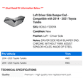 thumbnail image 2 of Left Driver Side Bumper End - Compatible with 2014 - 2021 Toyota Tundra 2015 2016 2017 2018 2019 2020, 2 of 2