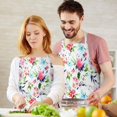 thumbnail image 3 of Pioneer Flower Floral Print Pattern Apron-Garden Aprons for Women with Pockets-Cotton Linen Waterproof Kitchen Cooking Gardening Aprons Adjustable for Kitchen,Cooking,BBQ and Salon 33x27 Inch, 3 of 7