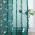 thumbnail image 5 of Sheer Valance Curtains, Leaf Embroidery Window Treatment Voile Valances Cafe Curtains, Farmhouse Faux Linen Textured Rod Pocket Embroidered Kitchen Valance Curtains, 52 x 15 Inch,Teal, 5 of 6