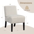 thumbnail image 3 of Gymax 2PCS Armless Accent Chair w/ Rubber Wood Legs Modern Vanity Chair for Bedroom Beige, 3 of 9