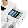 thumbnail image 6 of LILEYI Small White Computer Desk with Drawers and Printer Shelves, Wood Study Writing Table Compact PC Laptop Workstation for Small Space Home Office, 6 of 8