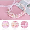 thumbnail image 4 of Corona de Cristal Artificial Perla Diadema con Pendientes, Tocado de Cristal Floral Accesorios para el Pelo para Novia Comunión Boda Prom Fotografía (Rosa), 4 of 4