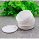 thumbnail image 2 of Paquete de 6 botellas de tarro redondas de plástico blanco vacías de 100 ml con revestimientos y tapas de rosca, tarros de cosméticos rellenables, 2 of 5